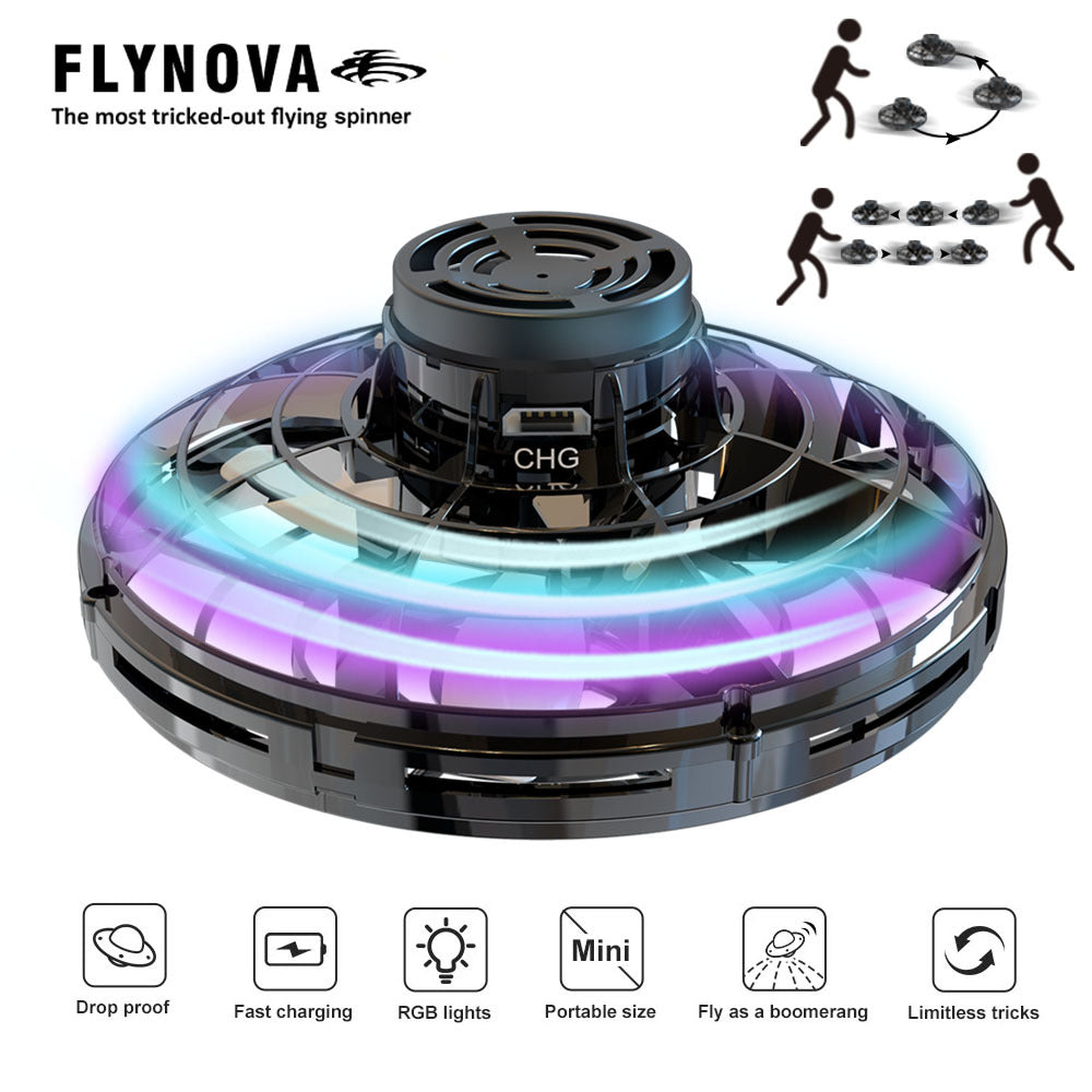 Rechargeable Flying Spinner Toy with RGB Boomerang Flight