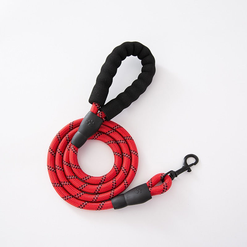Reflective Rope Dog Leash with Comfortable Padded Grip