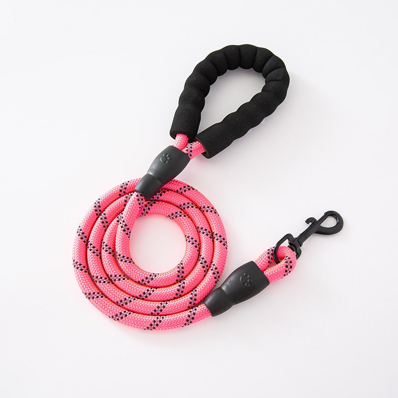 Reflective Rope Dog Leash with Comfortable Padded Grip