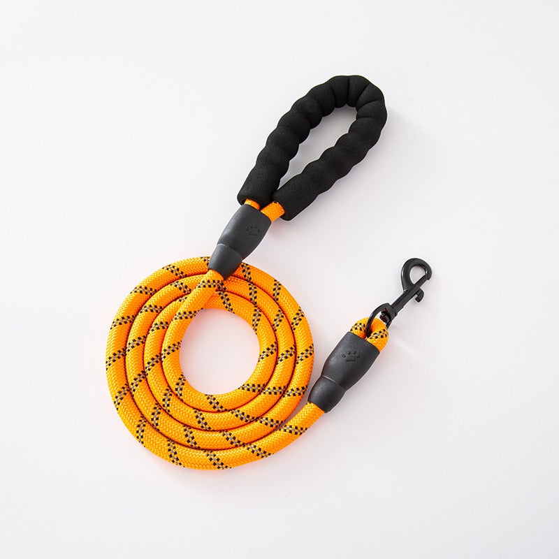 Reflective Rope Dog Leash with Comfortable Padded Grip