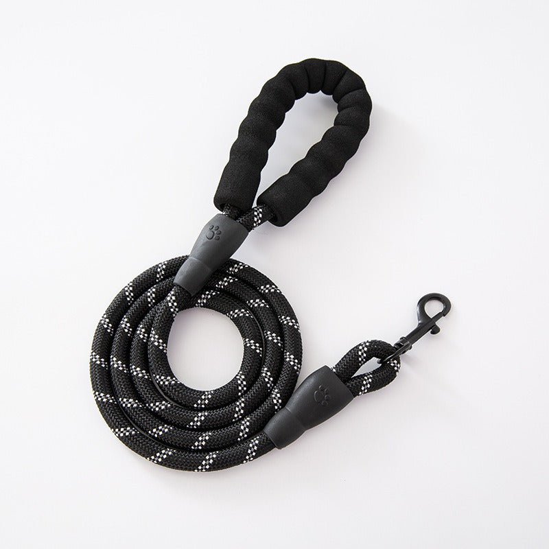Reflective Rope Dog Leash with Comfortable Padded Grip