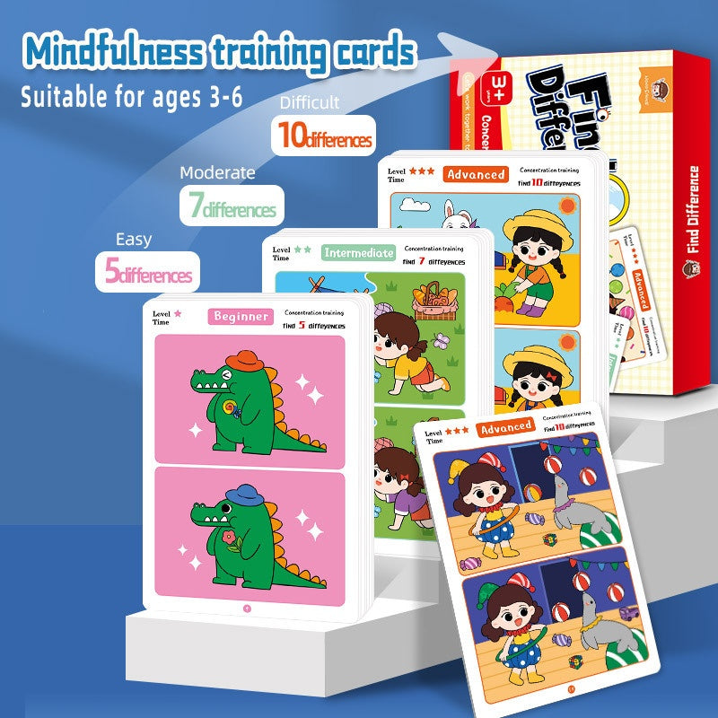 Spot the Difference Cards for Focus Practice Ages 3-6