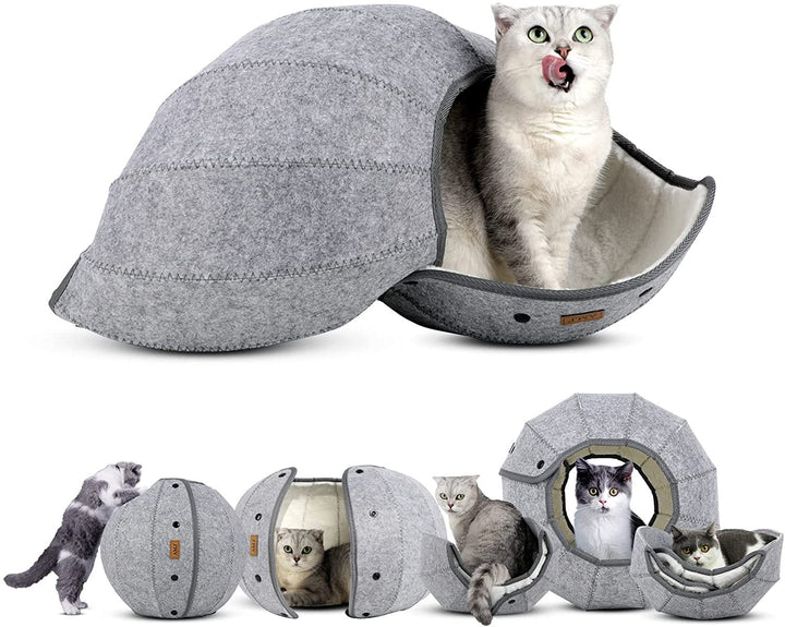 Foldable Cat Bed & Tunnel for Cozy Small-Space Comfort