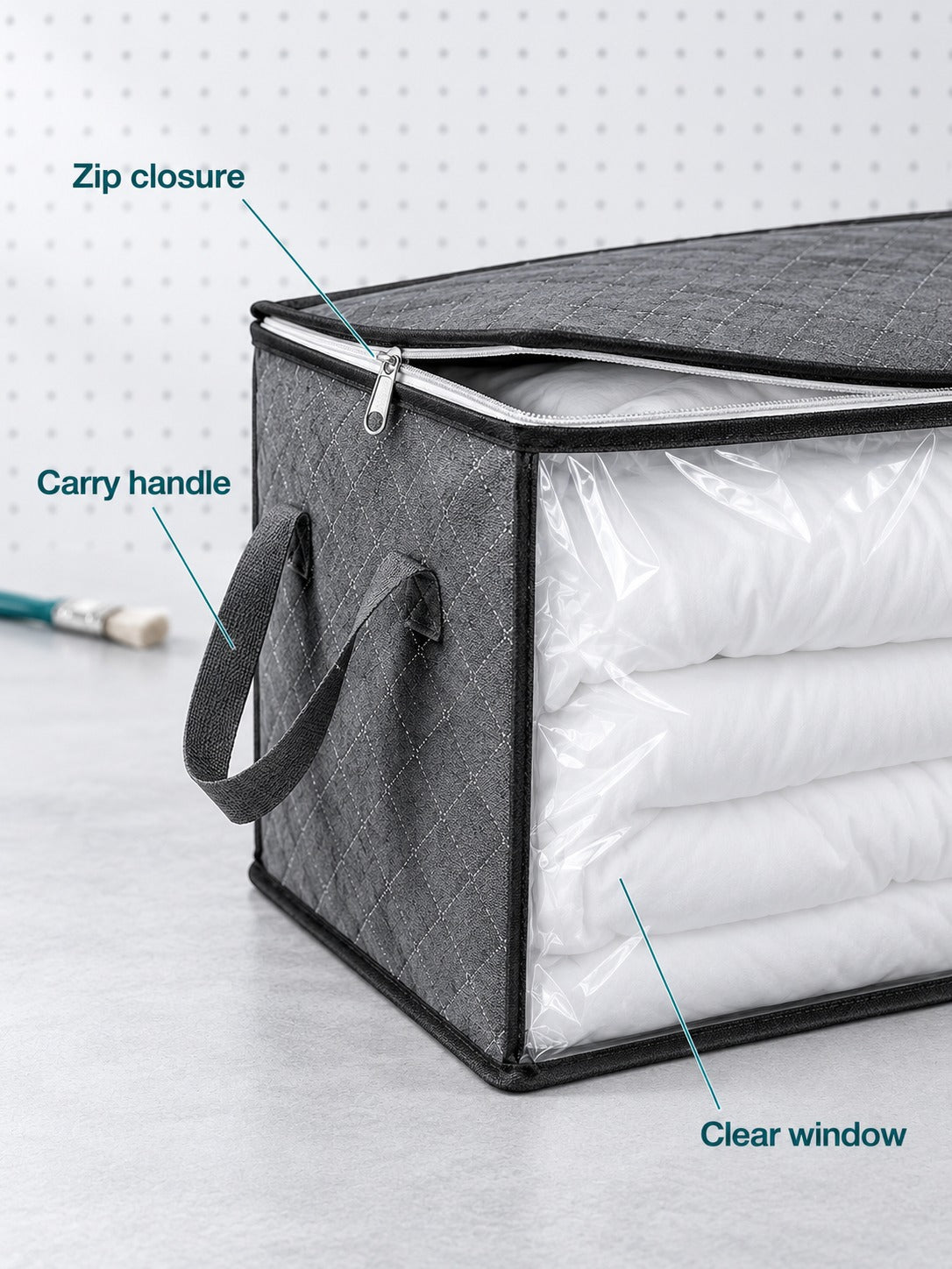 Foldable Comforter Storage Bag, Dustproof with Window
