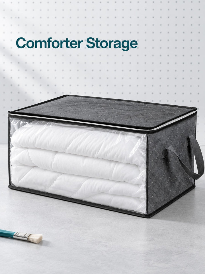 Foldable Comforter Storage Bag, Dustproof with Window
