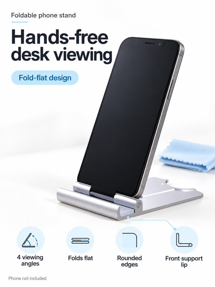 Foldable Desk Phone Stand with 4 Adjustable Angles