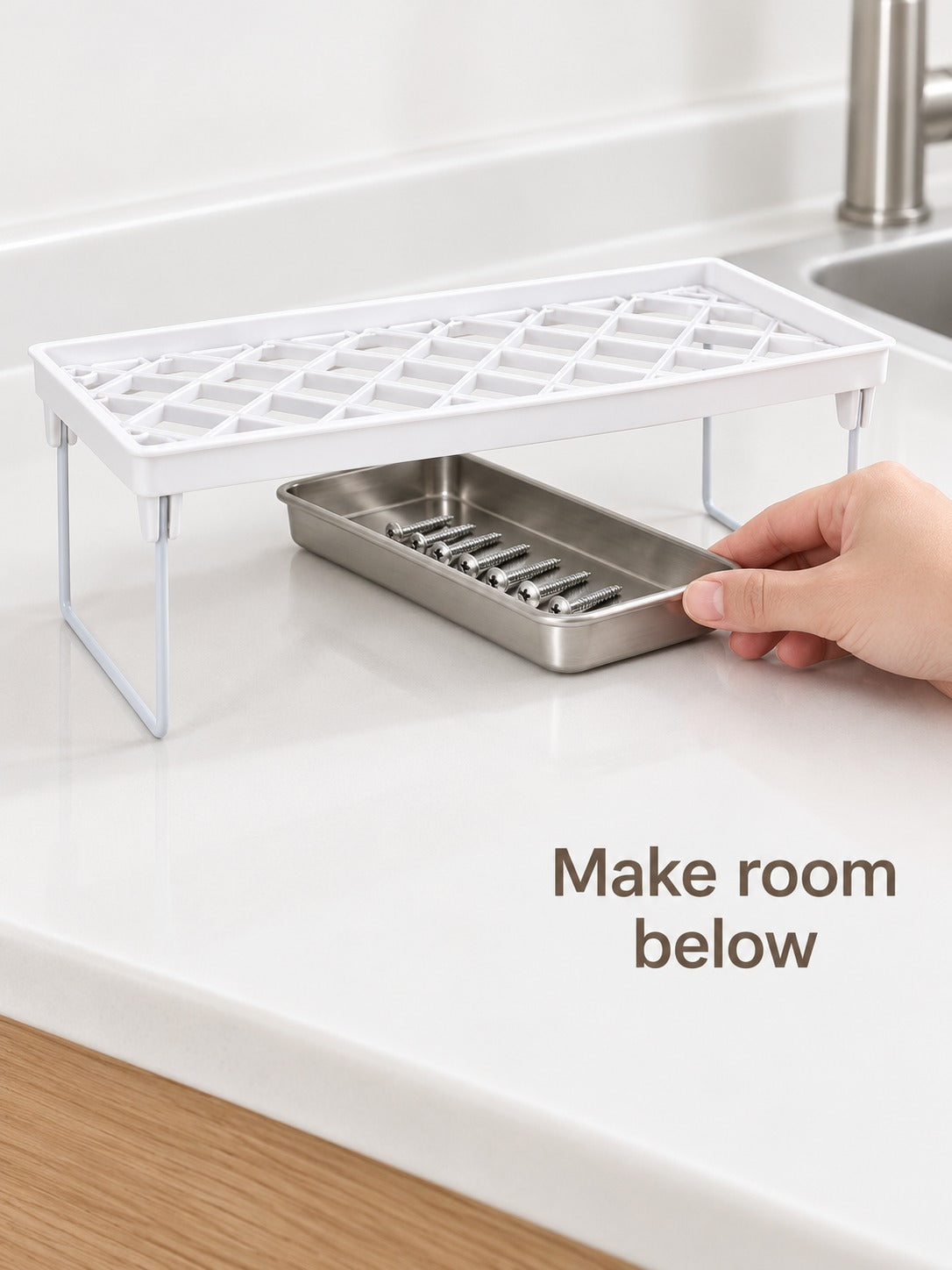 Foldable Desk Storage Rack for a Tidy Two-Tier Setup