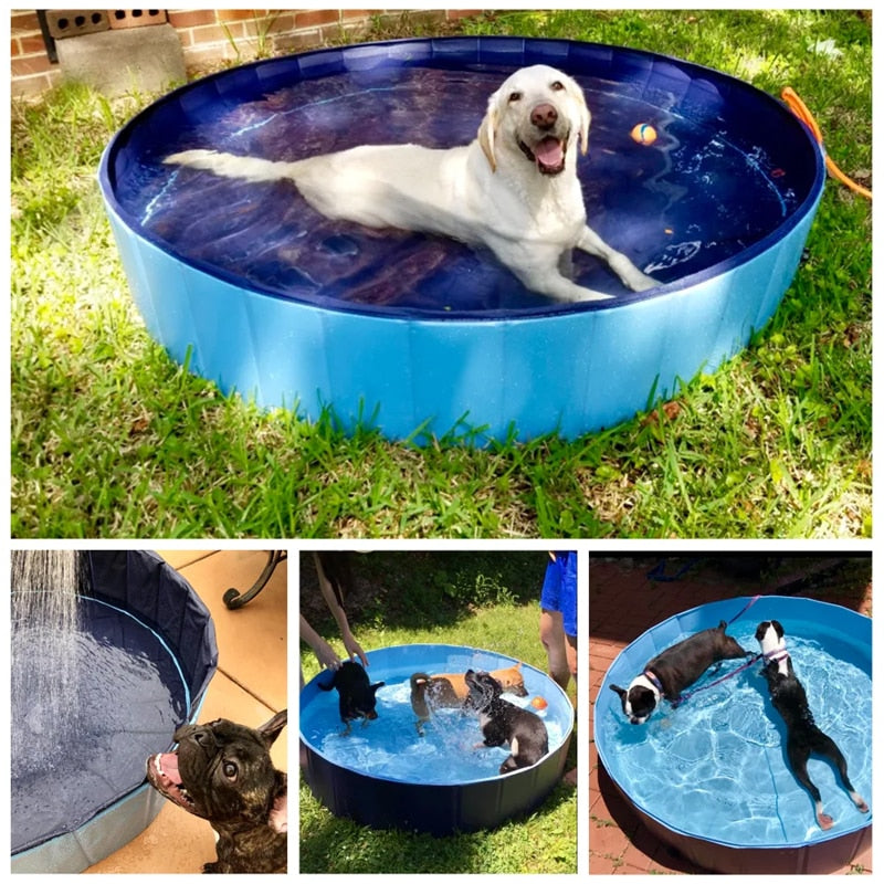 Foldable Dog Pool for Easy Cooling, Bathing & Storage