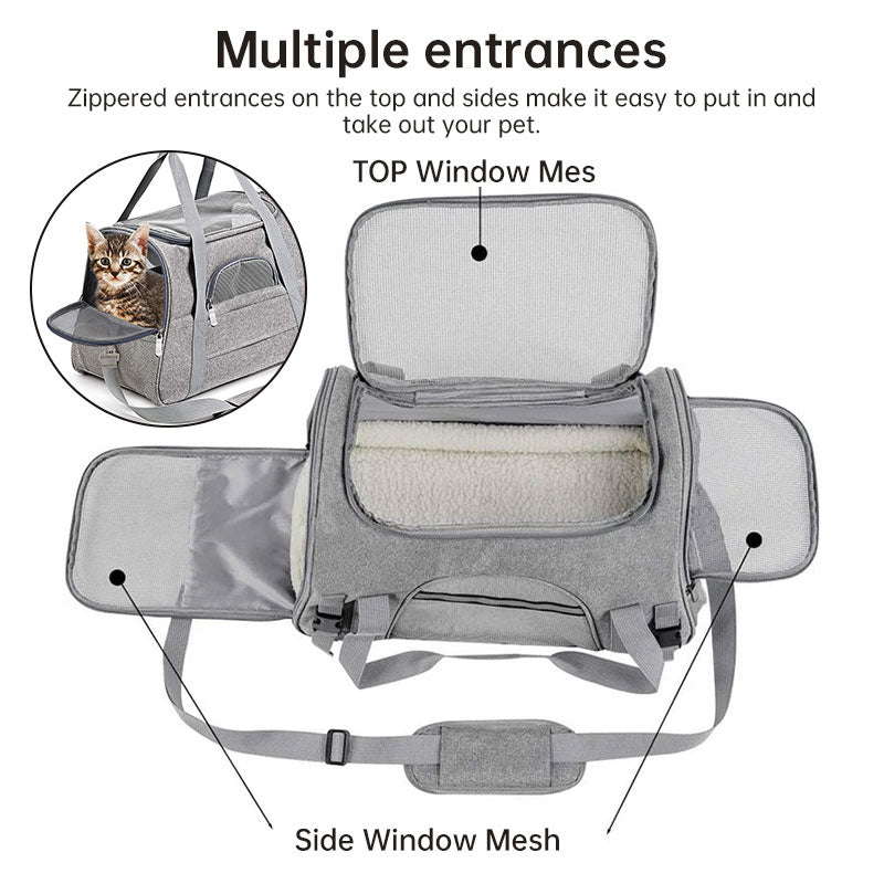 Foldable Pet Carrier Bag for Easier Small-Pet Travel