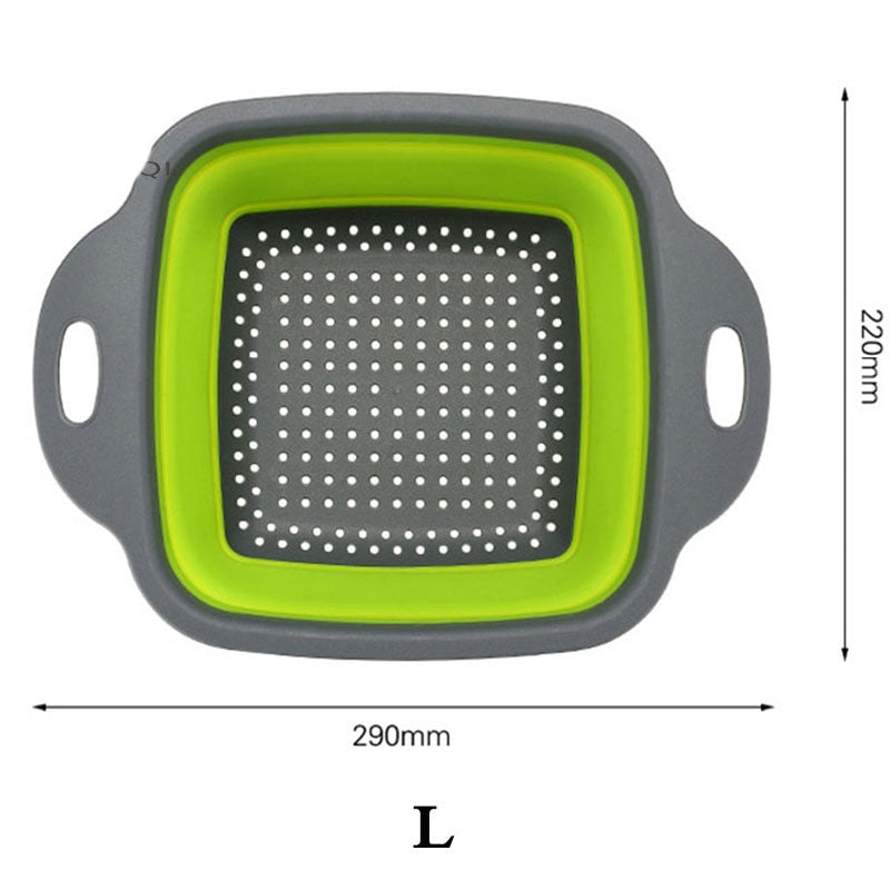 Collapsible Silicone Colander: Rinse Produce, Fold Flat