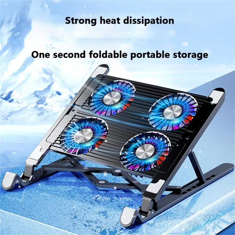 Foldable Laptop Stand with Cooling Fans for Desk & Travel