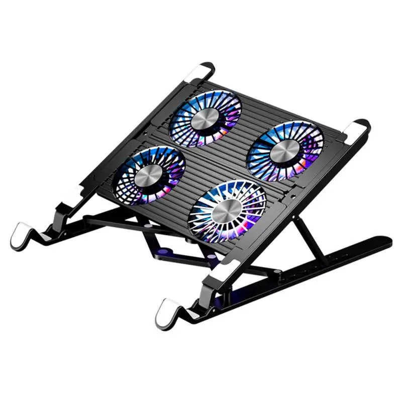 Foldable Laptop Stand with Cooling Fans for Desk & Travel