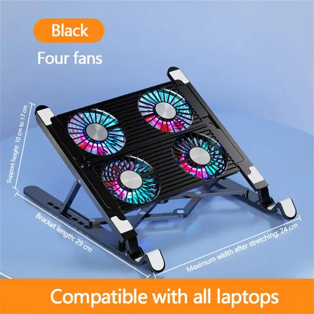 Foldable Laptop Stand with Cooling Fans for Desk & Travel