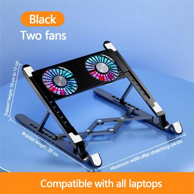 Foldable Laptop Stand with Cooling Fans for Desk & Travel