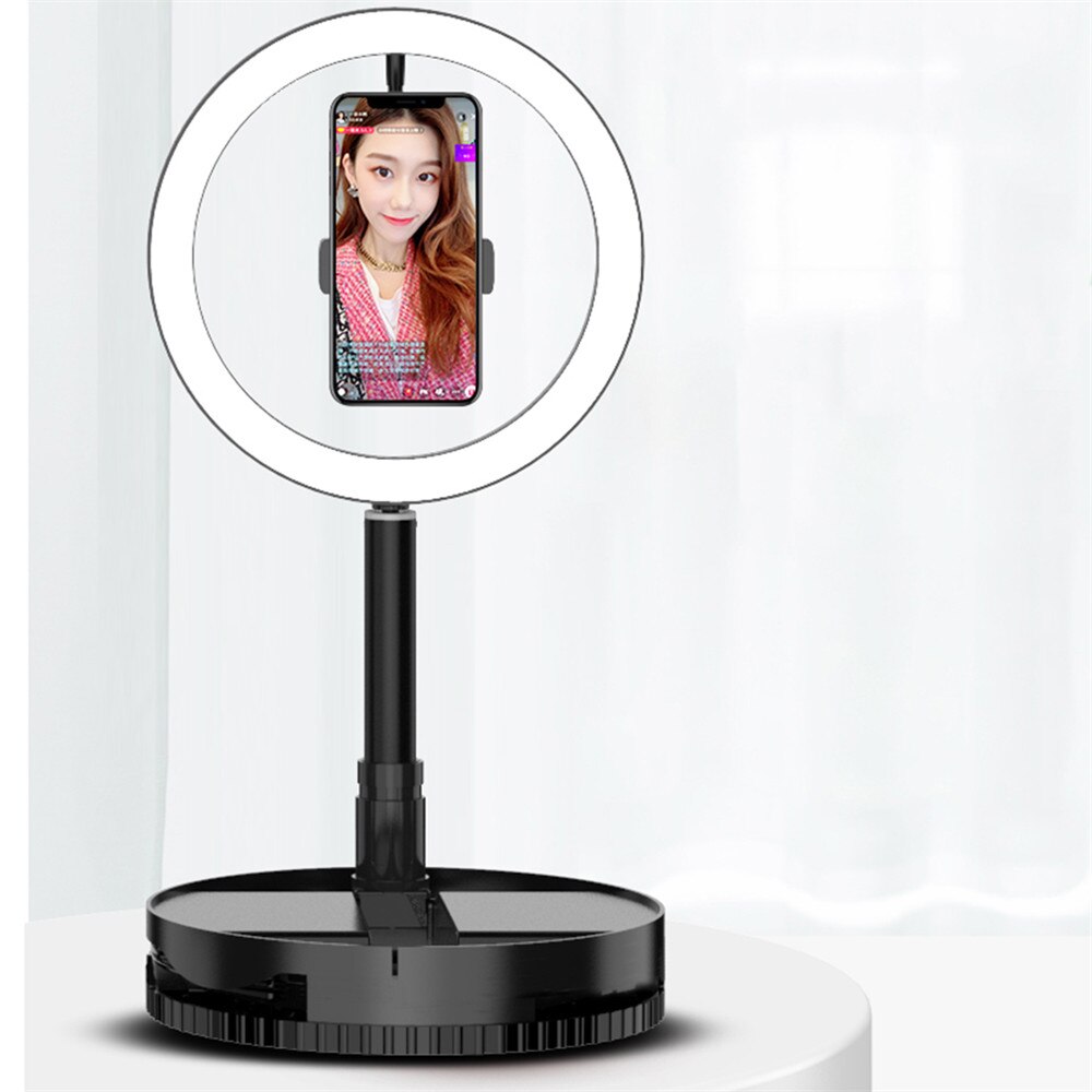 Foldable LED Ring Light with 1.68m Stand for Selfies