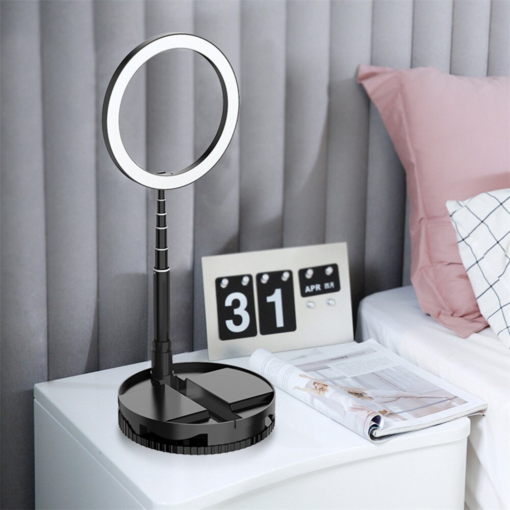 Foldable LED Ring Light with 1.68m Stand for Selfies