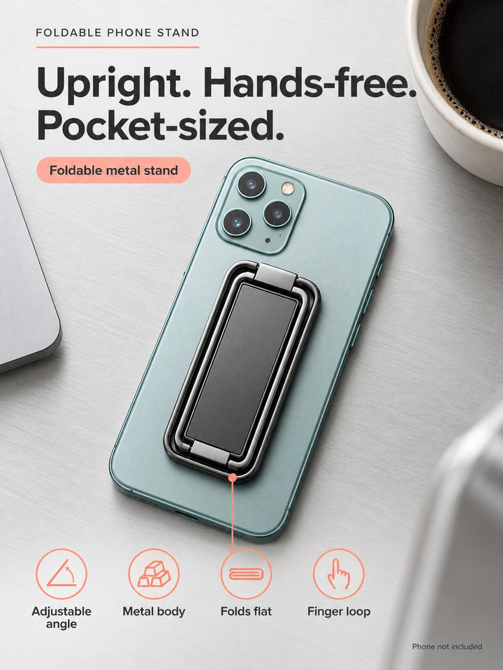 Foldable Metal Phone Stand That Props Up at Any Angle