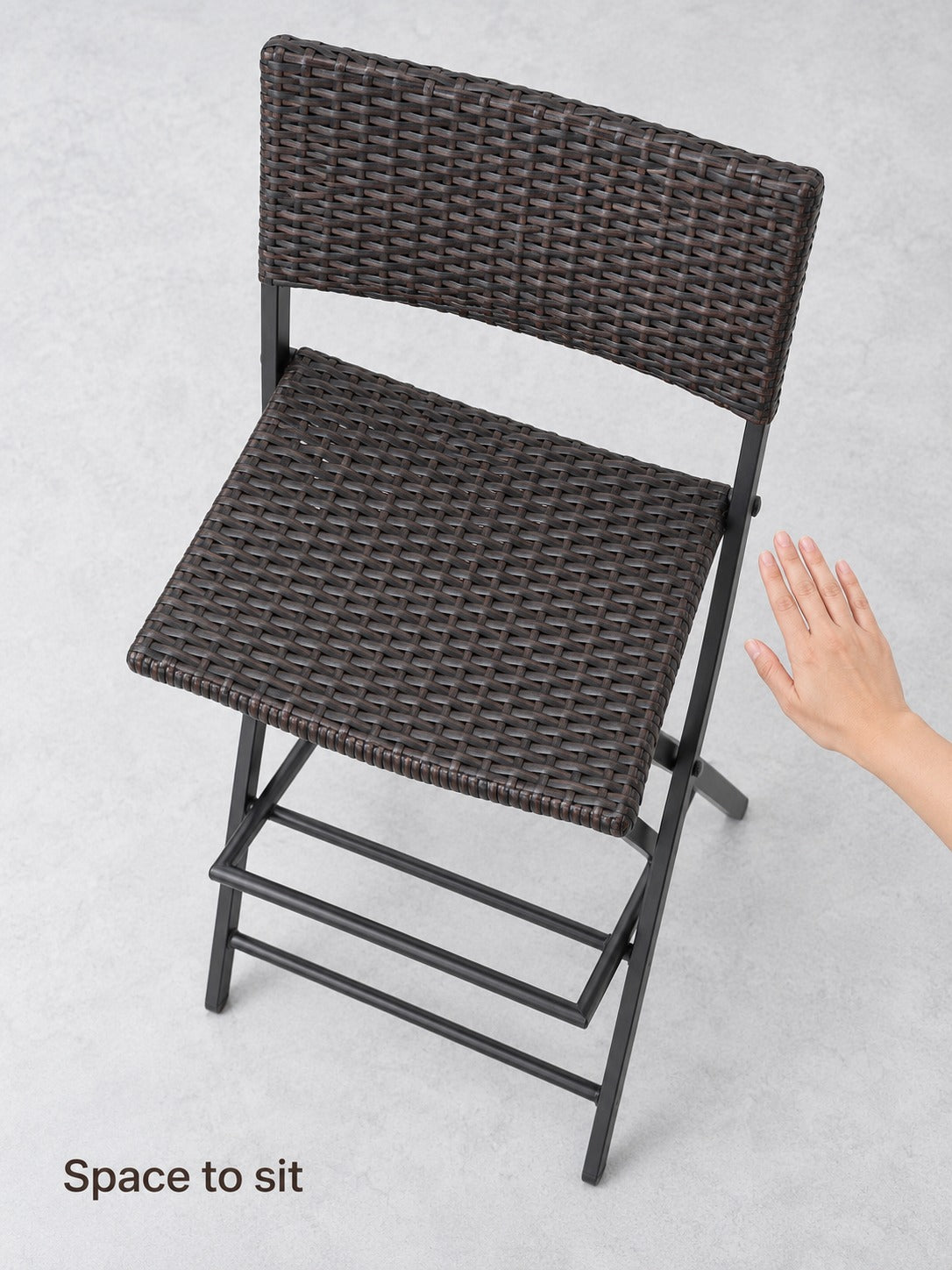 Foldable Outdoor Bar Stools: Faux Rattan Patio Set