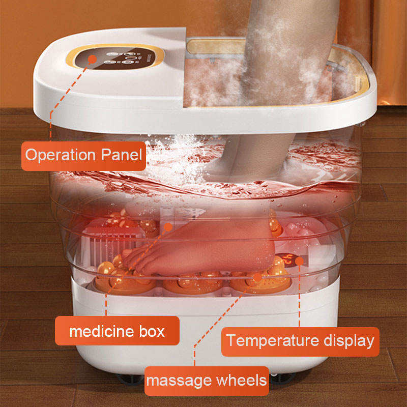 Foldable Foot Spa Bath Massager with Heat and Bubbles
