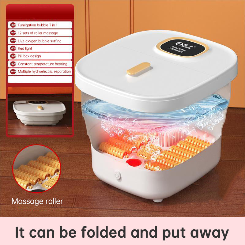 Foldable Foot Spa Bath Massager with Heat and Bubbles