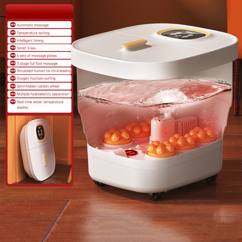 Foldable Foot Spa Bath Massager with Heat and Bubbles