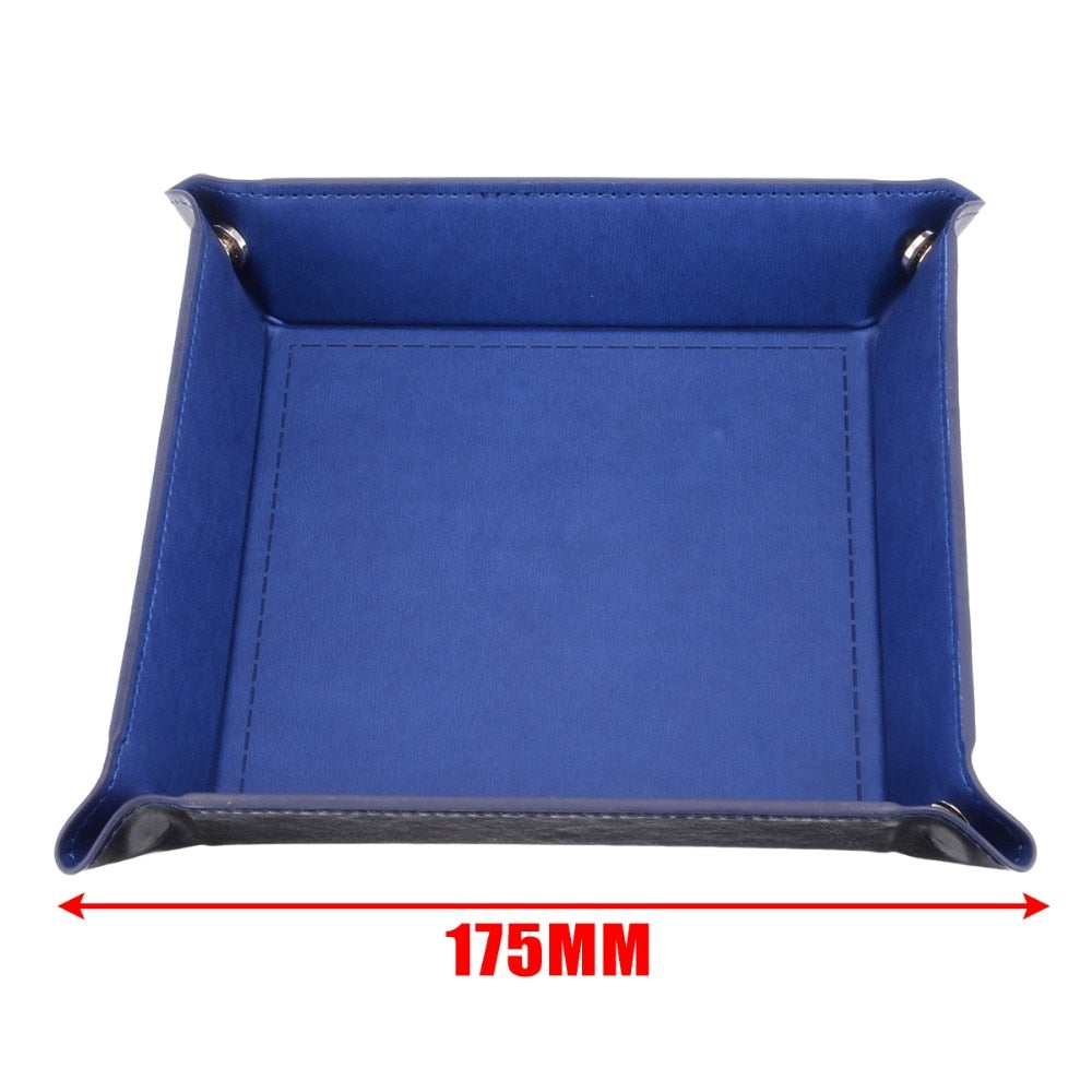 Foldable PU Leather Dice Tray and Key Organizer Box