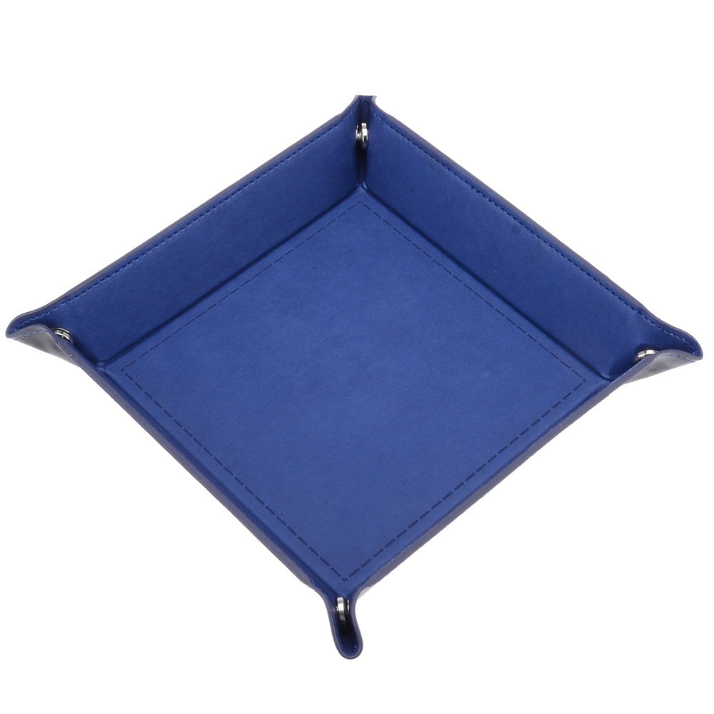 Foldable PU Leather Dice Tray and Key Organizer Box
