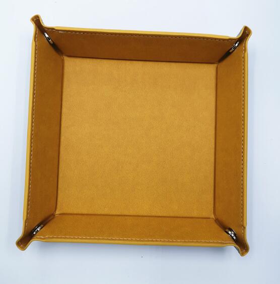 Foldable PU Leather Dice Tray and Key Organizer Box