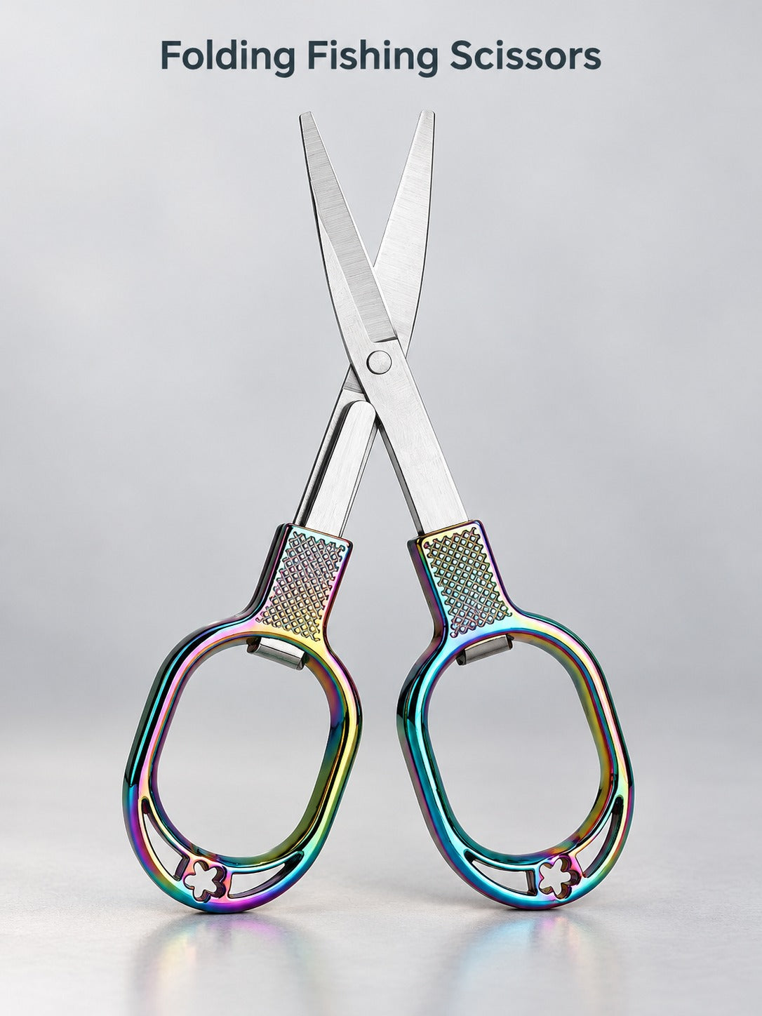 Folding Fishing Line Scissors with Keyring Loop for Anglers