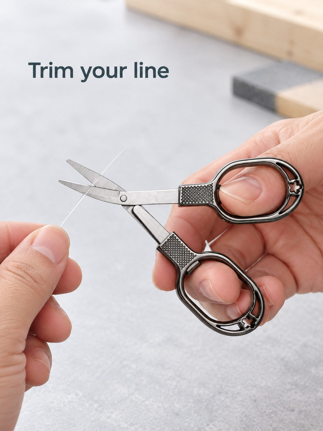Folding Fishing Line Scissors with Keyring Loop for Anglers