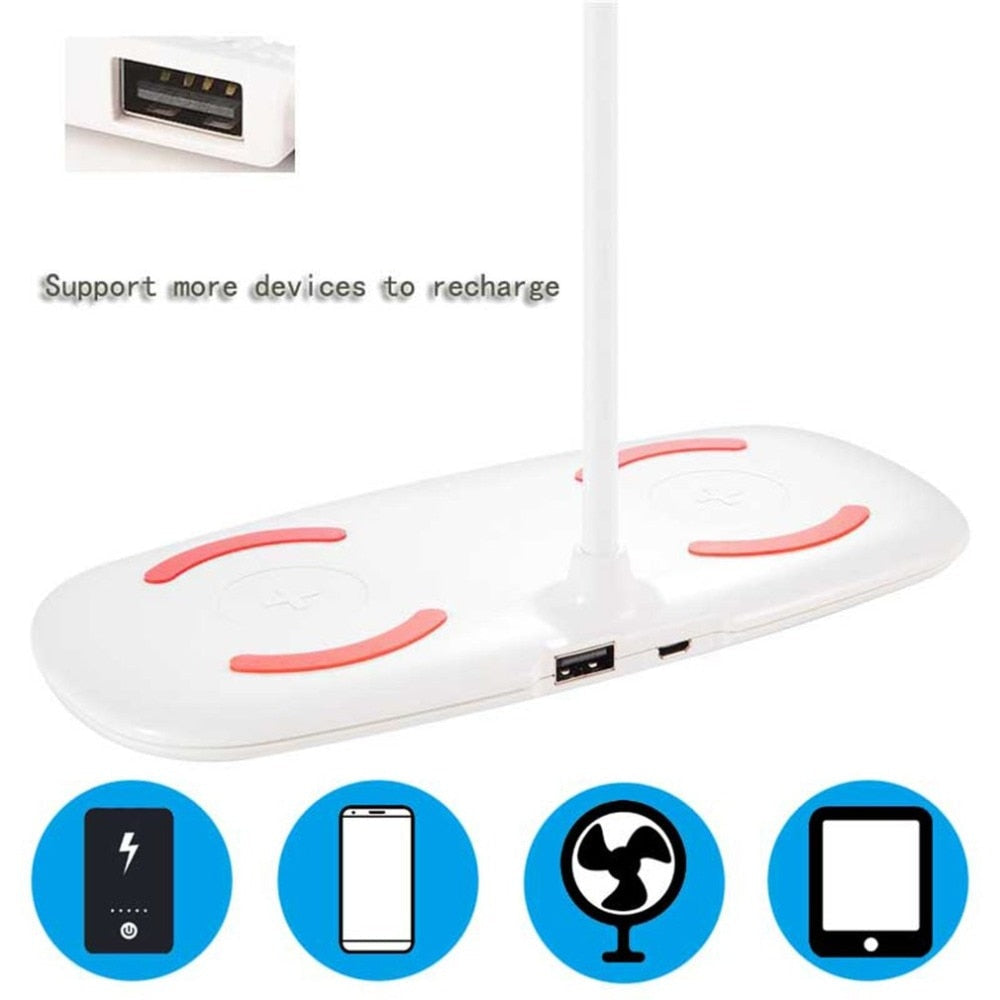 Folding LED Desk Lamp With Wireless Phone Charging