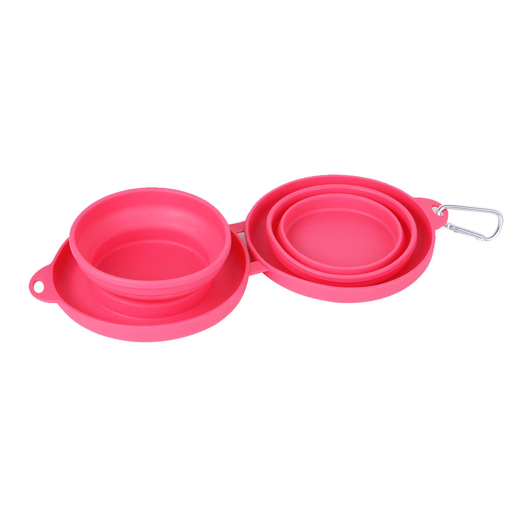 Folding Silicone Pet Bowl Set for Easy Travel Feeding