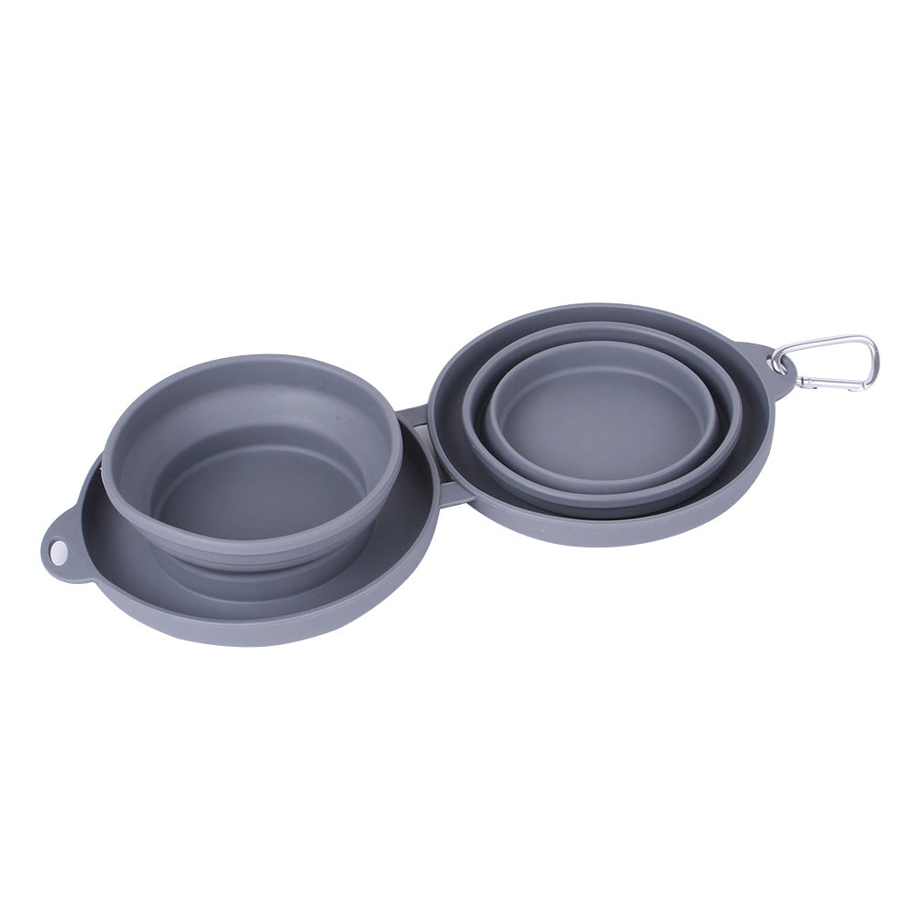 Folding Silicone Pet Bowl Set for Easy Travel Feeding
