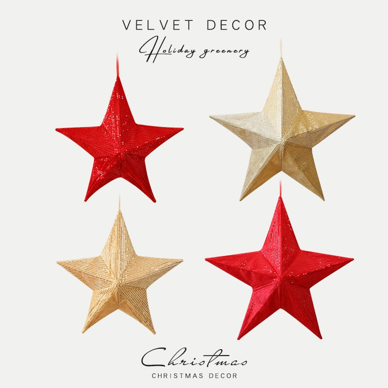 Christmas Tree Topper Star — Gold Sequin Holiday Glow