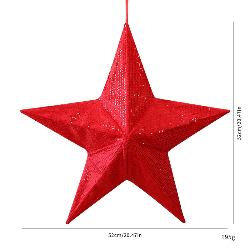 Christmas Tree Topper Star — Gold Sequin Holiday Glow