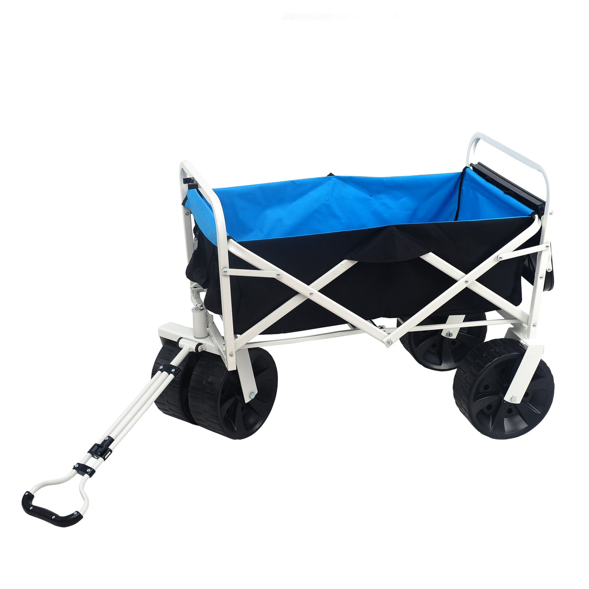 Folding Beach Wagon Cart with Drink Tray for Sand & Grass