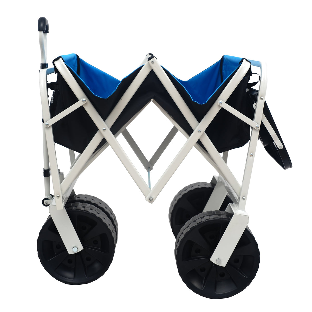 Folding Beach Wagon Cart with Drink Tray for Sand & Grass