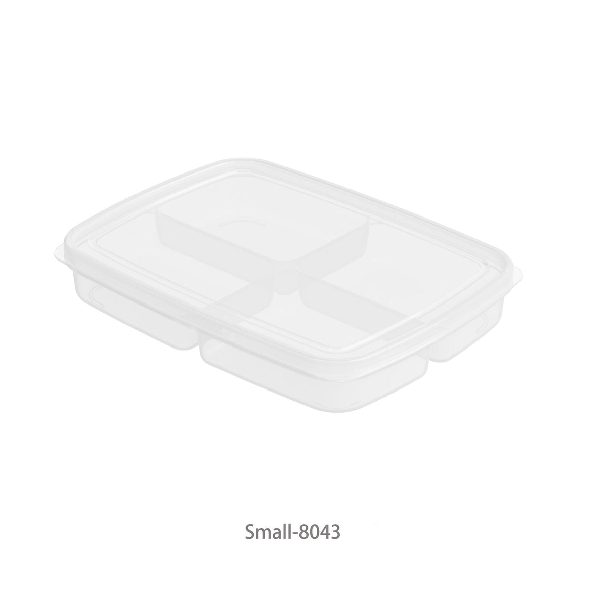 Stackable Divided Fridge Storage Box with Lid, 2-Pack