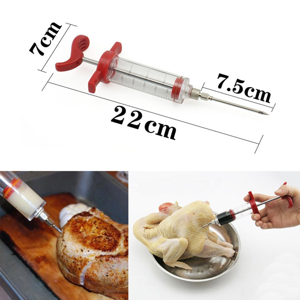 Meat Marinade Injector Syringe for Juicier BBQ Flavor