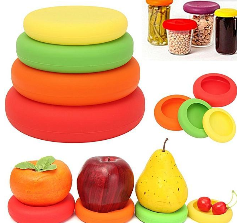 Reusable Silicone Food Covers for Cut Produce & Jars
