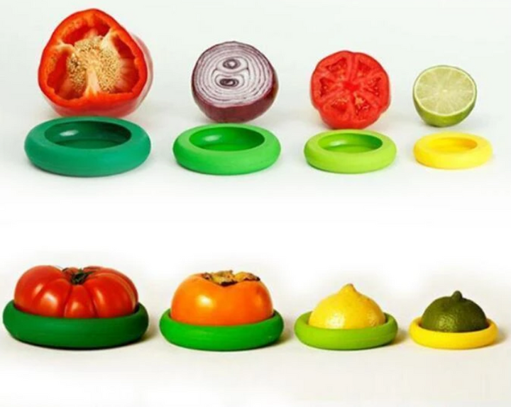 Reusable Silicone Food Covers for Cut Produce & Jars