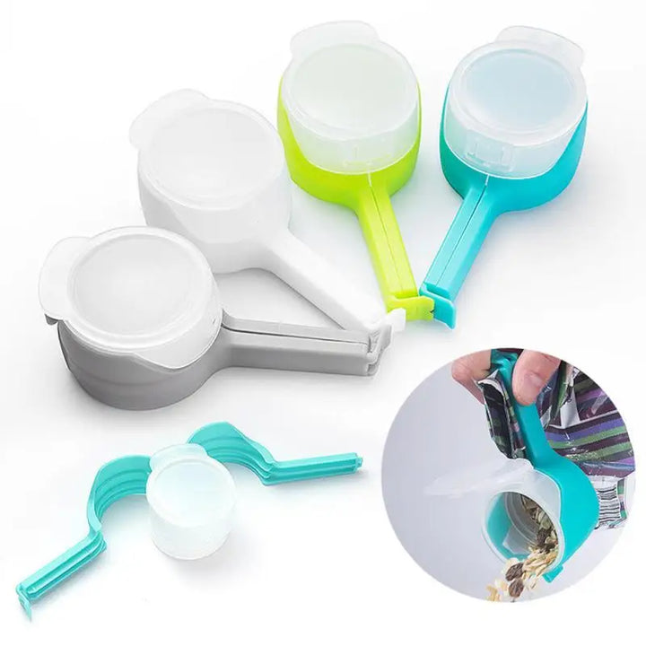 Snack Bag Clips With Pour Spout for Mess-Free Pouring