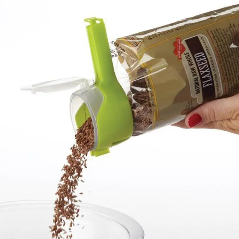 Snack Bag Clips With Pour Spout for Mess-Free Pouring