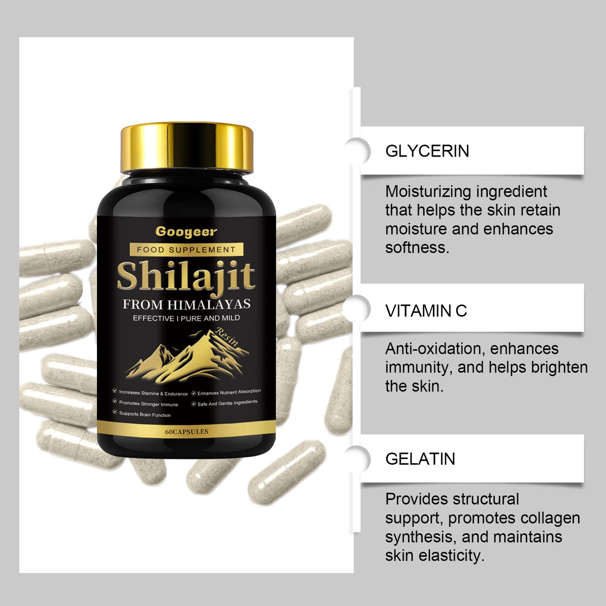 Himalayan Shilajit Capsules for Stamina and Daily Energy