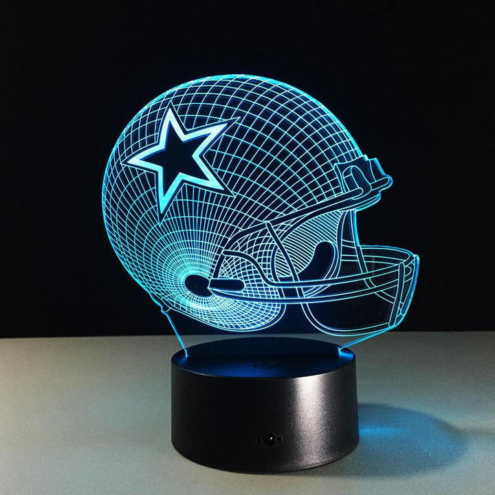 Football Helmet Night Light, 7 Color LED Glow for Fans