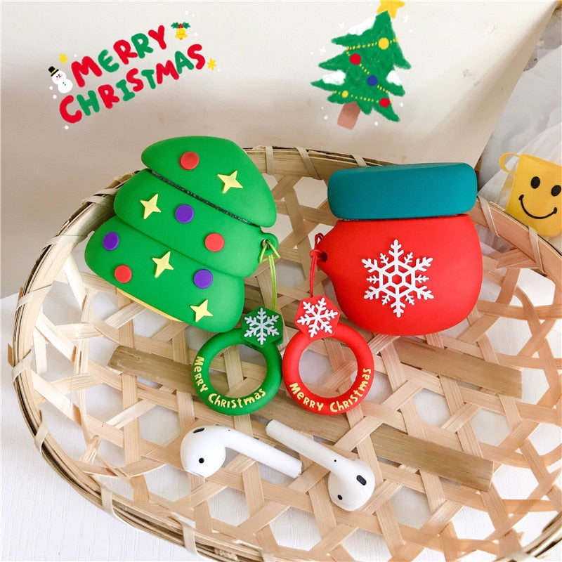 Cute Christmas AirPods 2 Case Cover with 3D Silicone Design