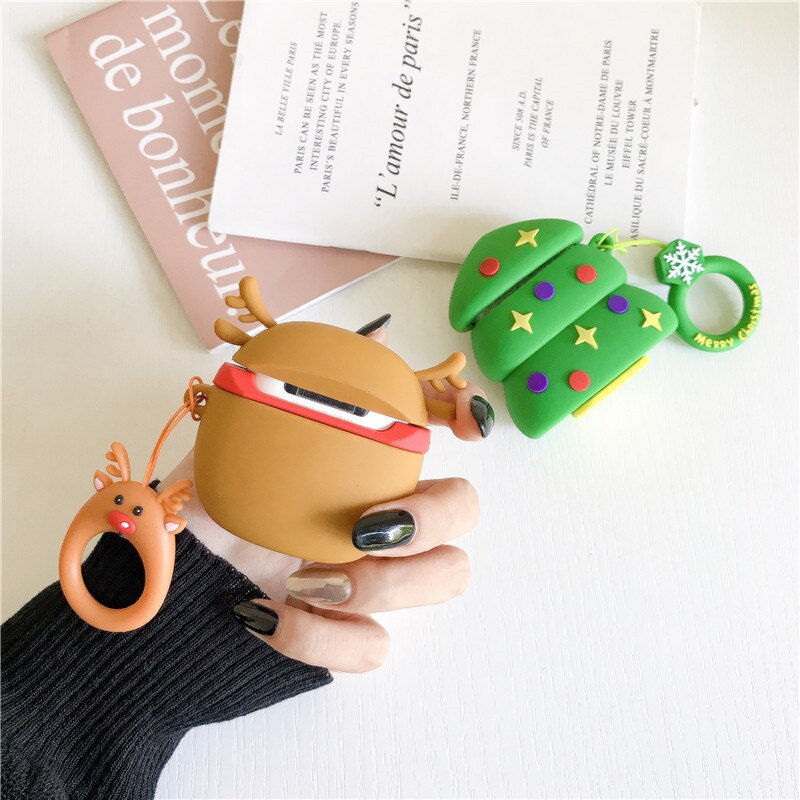 Cute Christmas AirPods 2 Case Cover with 3D Silicone Design