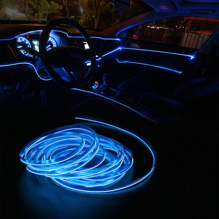 Car Interior LED Neon Strip Light 5M DIY Ambient Glow