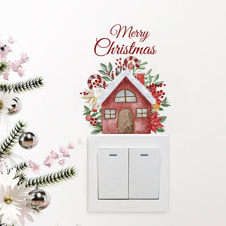 Christmas Light Switch Wall Sticker Cottage Holiday Decor