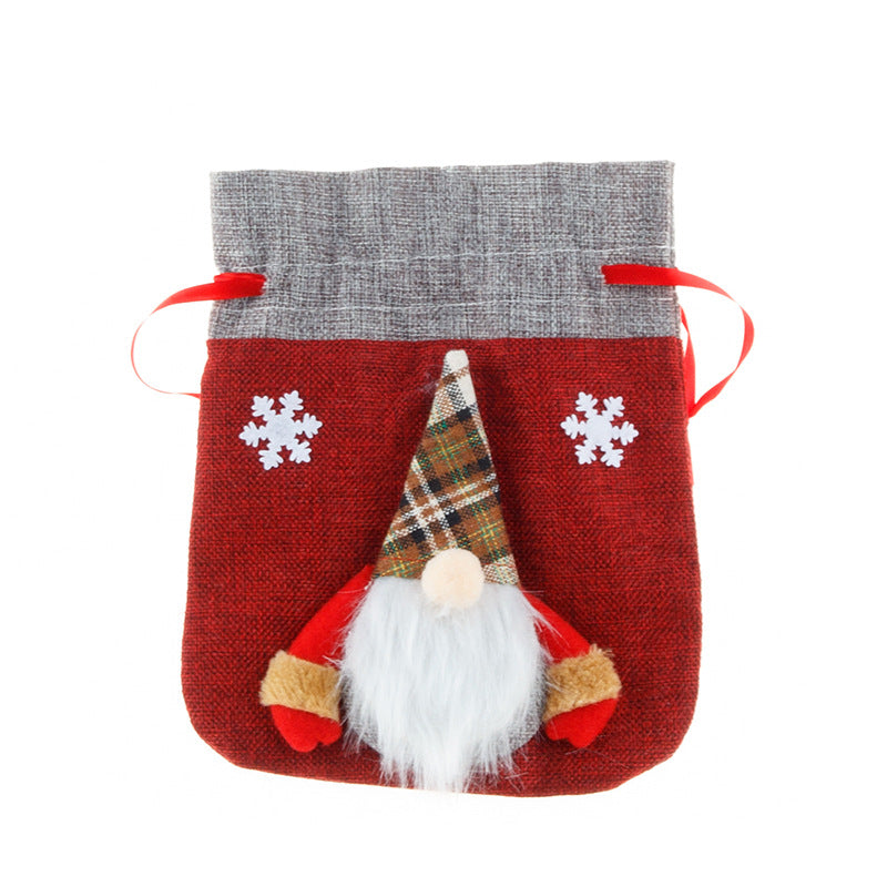 Christmas Gift Bag With Reusable Forest Man Decoration